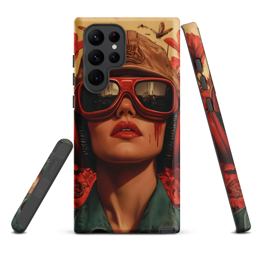Defiant Portrait in a Floral Realm | Phone Case |  S22 Ultra | Tough Case | Matte