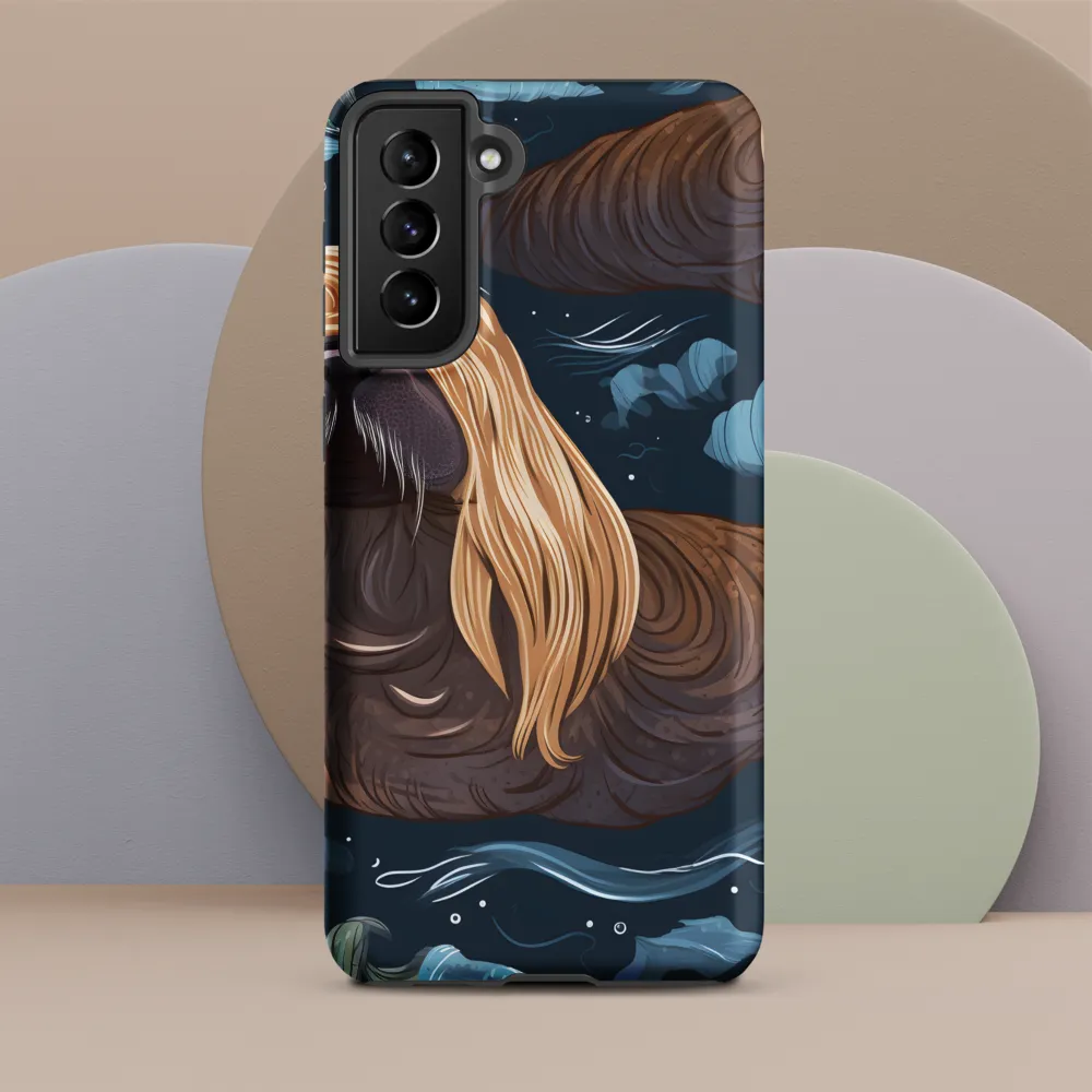 Whimsical Walruses in Deep Blue