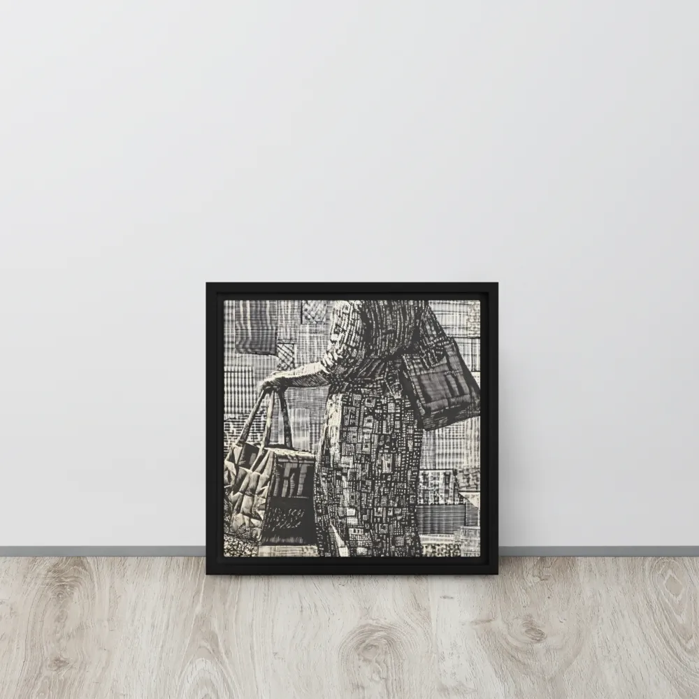 Urban Reflections: A Shopping Narrative | Canvas with Black Frame | 12″×12″