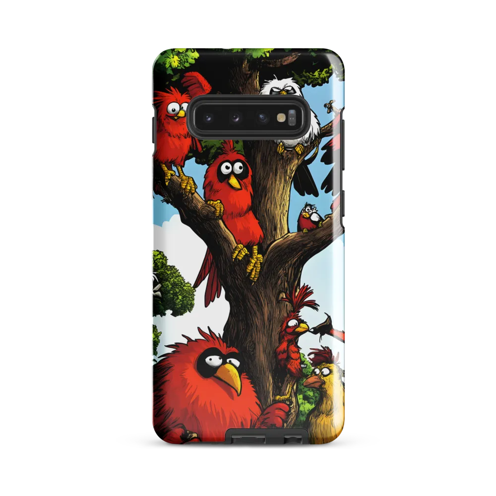 Whimsical Avian Gathering | Phone Case |  S10 Plus | Tough Case | Glossy