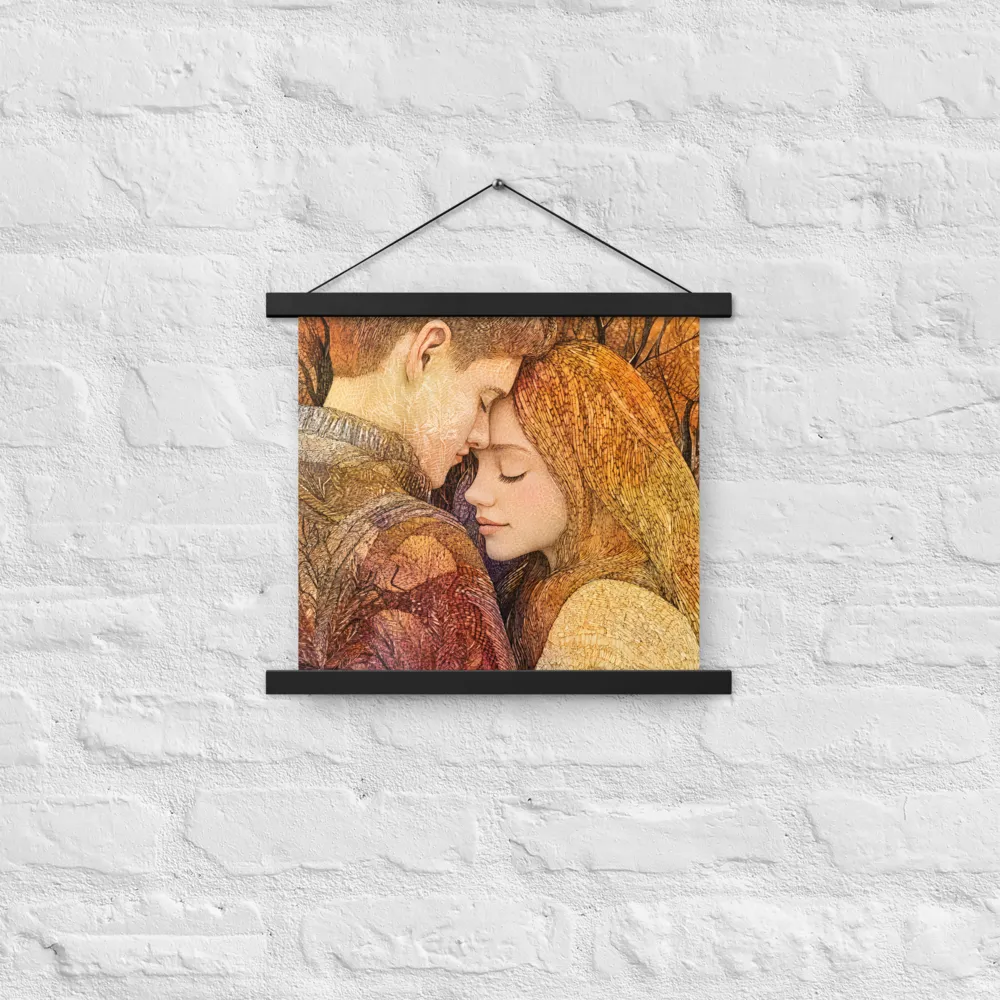 Embrace of Autumn | Poster With Black Wood Hanger | 14″×14″