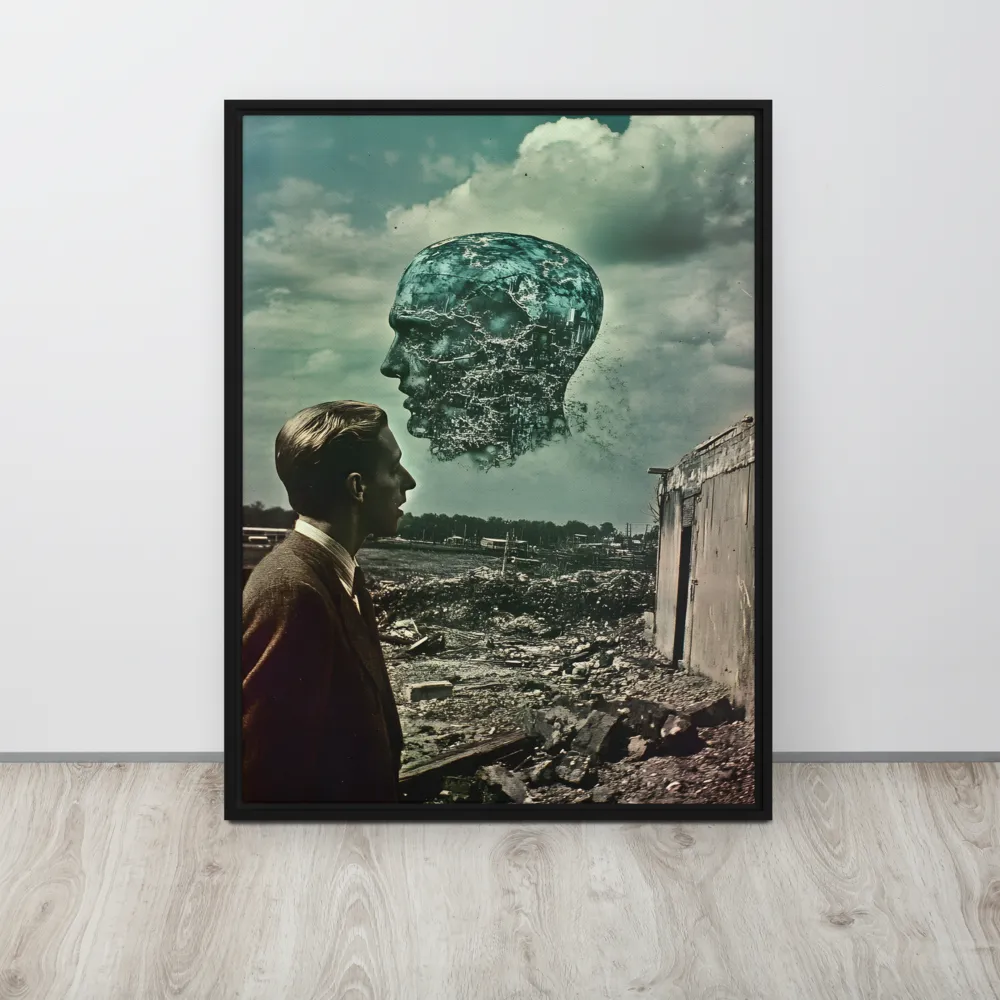 Ethereal Reflections: Identity in a Fragmented World | Canvas with Black Frame | 24″×32″