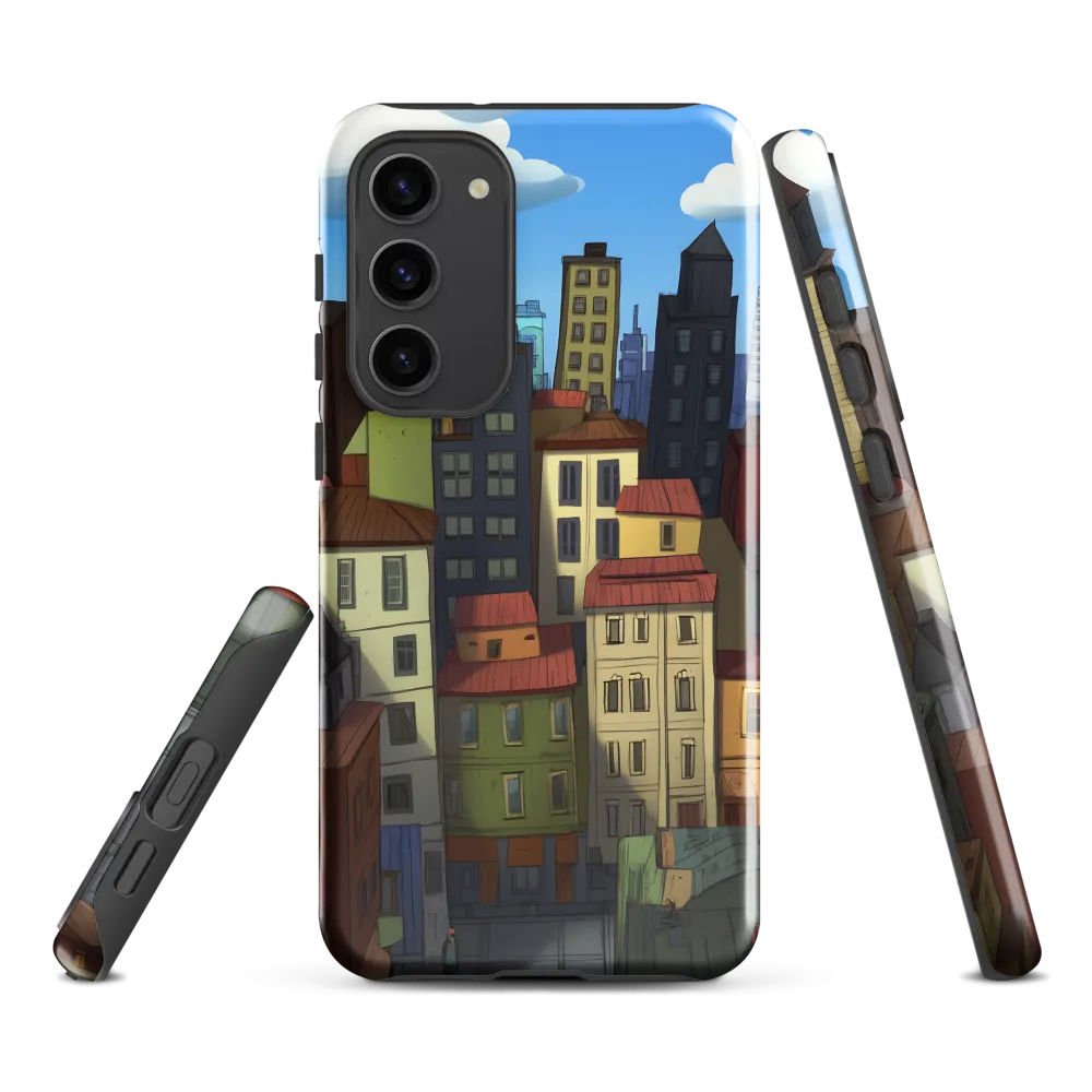 Urban Symphony: A Colorful Cityscape | Phone Case |  S23 Plus | Tough Case | Glossy