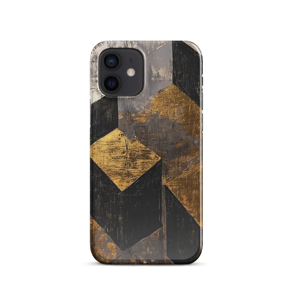 Geometric Harmony in Gold and Black | Phone Case |  12 | Snap Case | Glossy