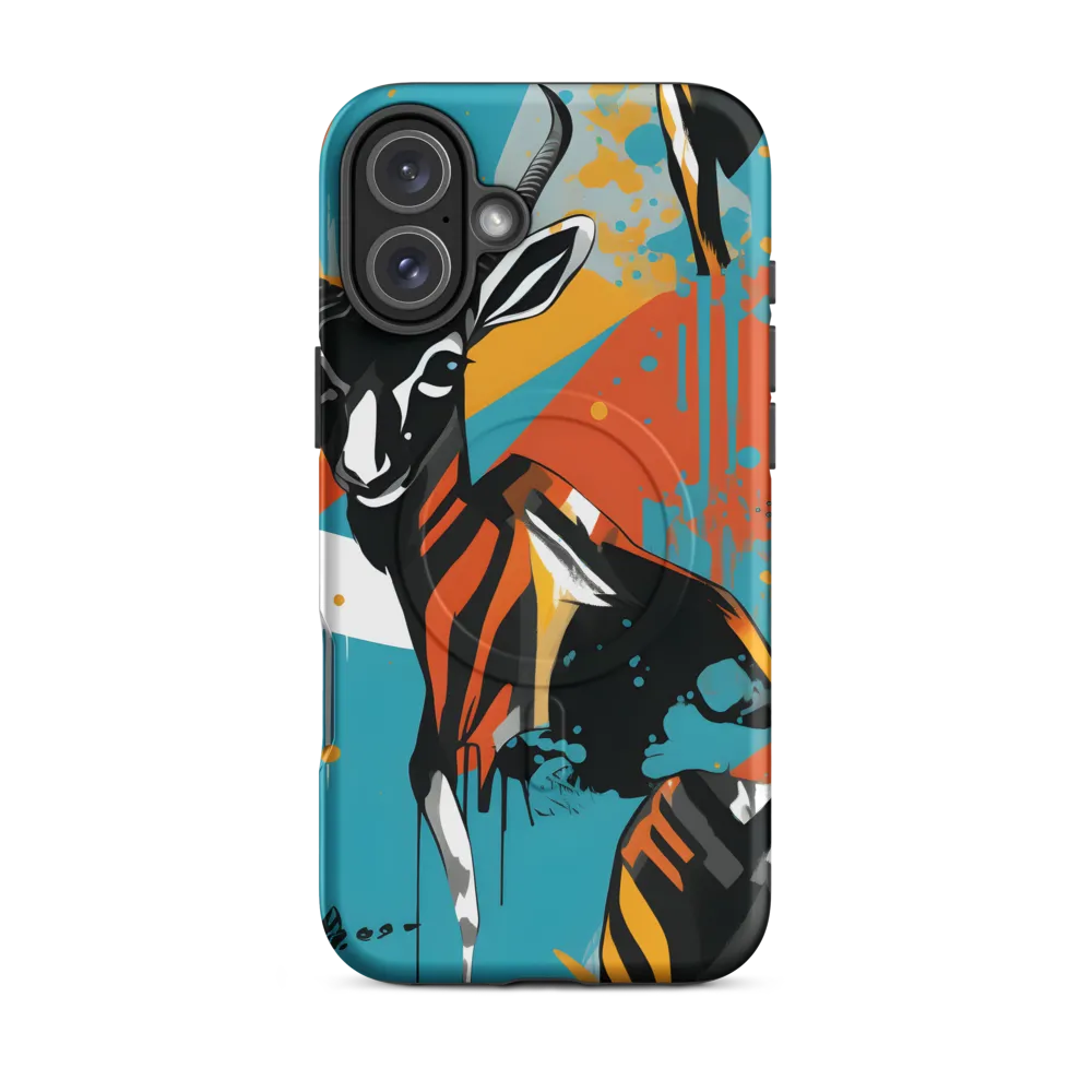 Dynamic Antelope in Vivid Abstract