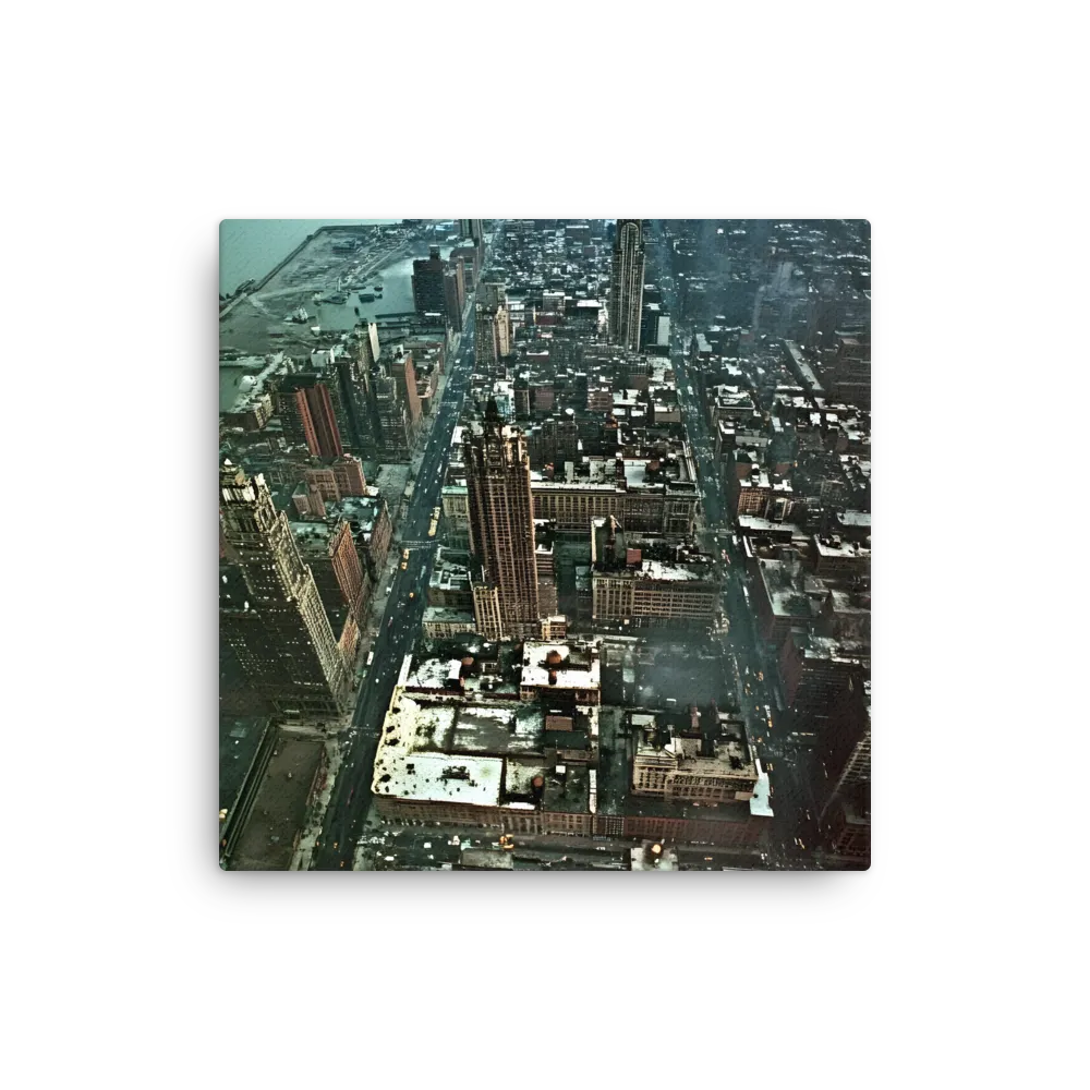 Aerial Symphony of Urban Life | Thin Canvas | 16″×16″
