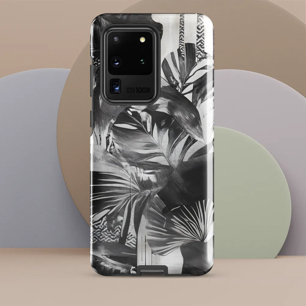 Monochrome Serenity in Tropical Foliage