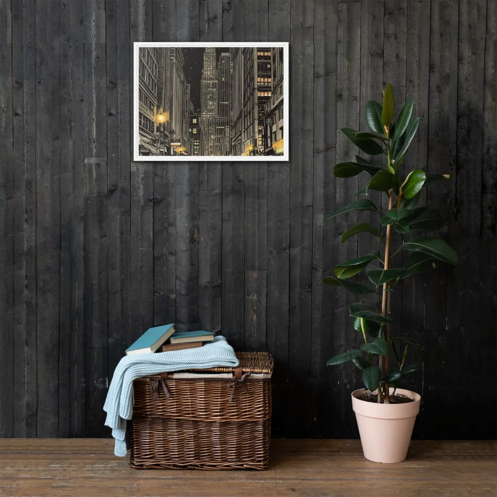 Whispers of the Night City | Canvas with White Frame | 18″×24″
